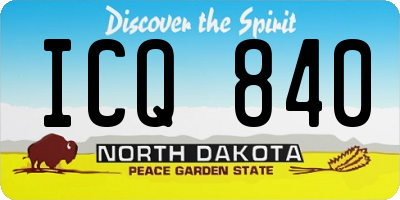 ND license plate ICQ840