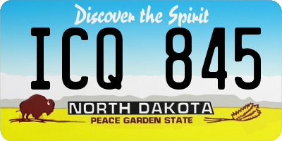 ND license plate ICQ845