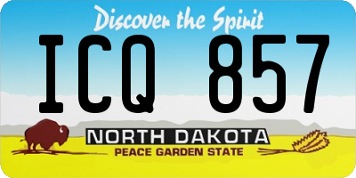 ND license plate ICQ857