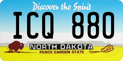 ND license plate ICQ880