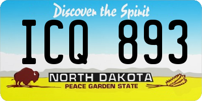 ND license plate ICQ893