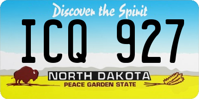 ND license plate ICQ927