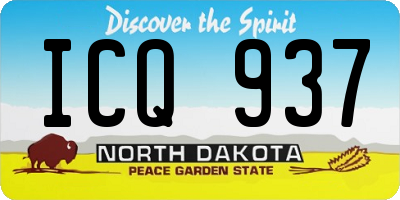 ND license plate ICQ937