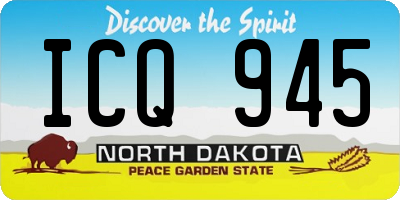 ND license plate ICQ945