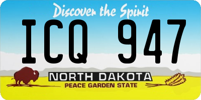 ND license plate ICQ947