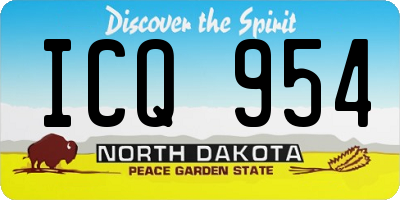 ND license plate ICQ954