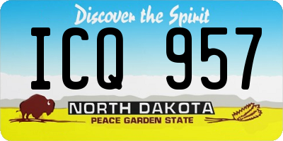 ND license plate ICQ957
