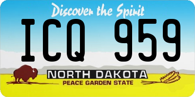 ND license plate ICQ959