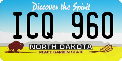 ND license plate ICQ960