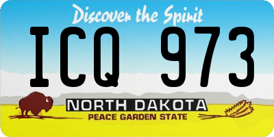 ND license plate ICQ973