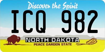 ND license plate ICQ982