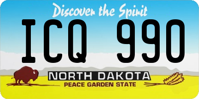 ND license plate ICQ990