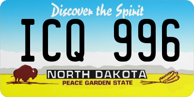 ND license plate ICQ996