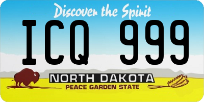 ND license plate ICQ999