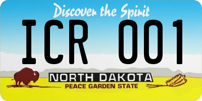 ND license plate ICR001