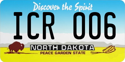 ND license plate ICR006