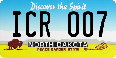 ND license plate ICR007