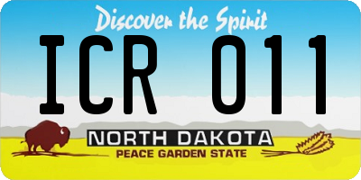 ND license plate ICR011