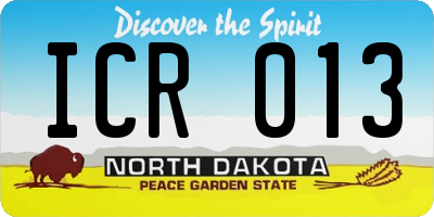 ND license plate ICR013