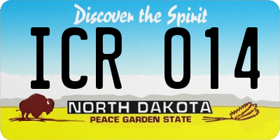 ND license plate ICR014