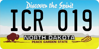 ND license plate ICR019
