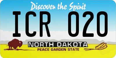 ND license plate ICR020