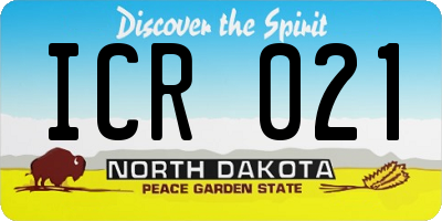 ND license plate ICR021