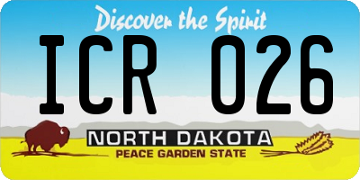ND license plate ICR026