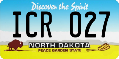ND license plate ICR027