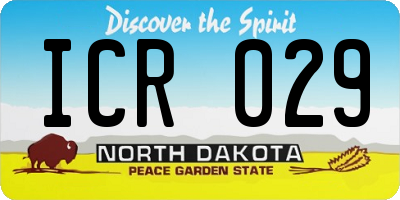 ND license plate ICR029