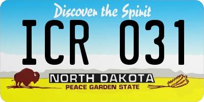 ND license plate ICR031