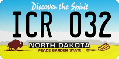 ND license plate ICR032