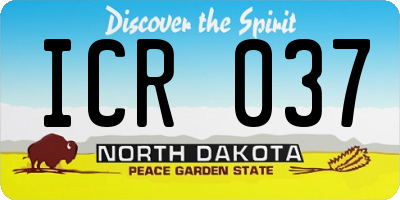 ND license plate ICR037