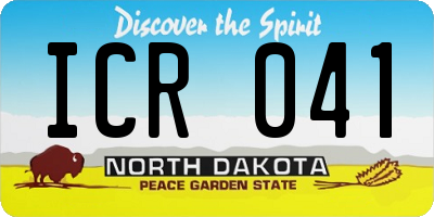 ND license plate ICR041