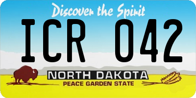 ND license plate ICR042