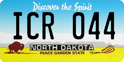 ND license plate ICR044