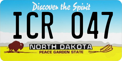 ND license plate ICR047