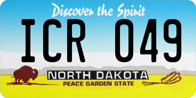 ND license plate ICR049
