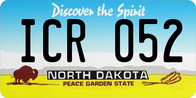 ND license plate ICR052