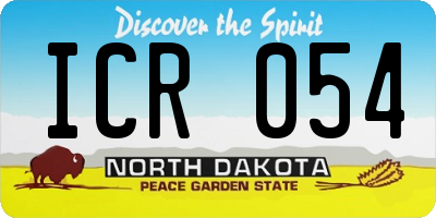 ND license plate ICR054