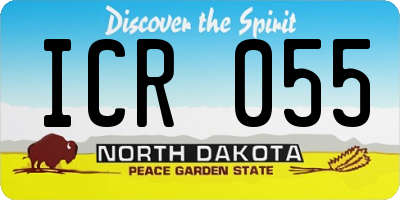ND license plate ICR055
