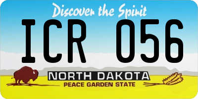 ND license plate ICR056