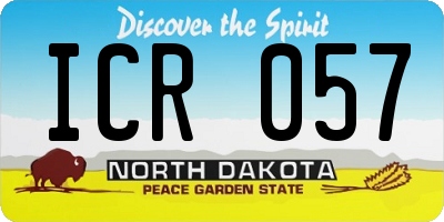 ND license plate ICR057