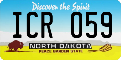 ND license plate ICR059