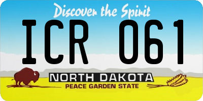 ND license plate ICR061