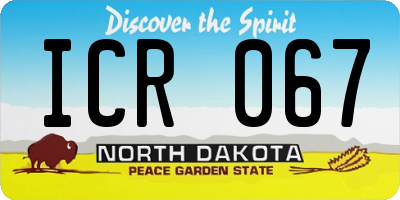 ND license plate ICR067