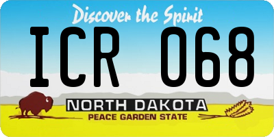 ND license plate ICR068