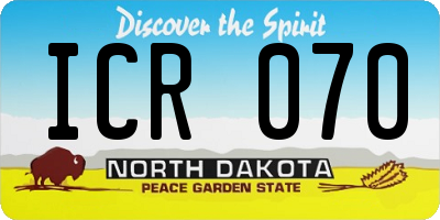 ND license plate ICR070