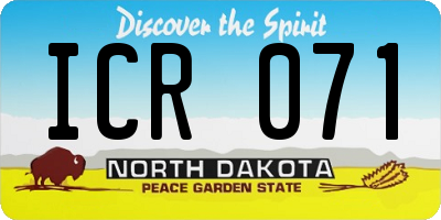 ND license plate ICR071