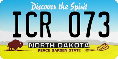 ND license plate ICR073